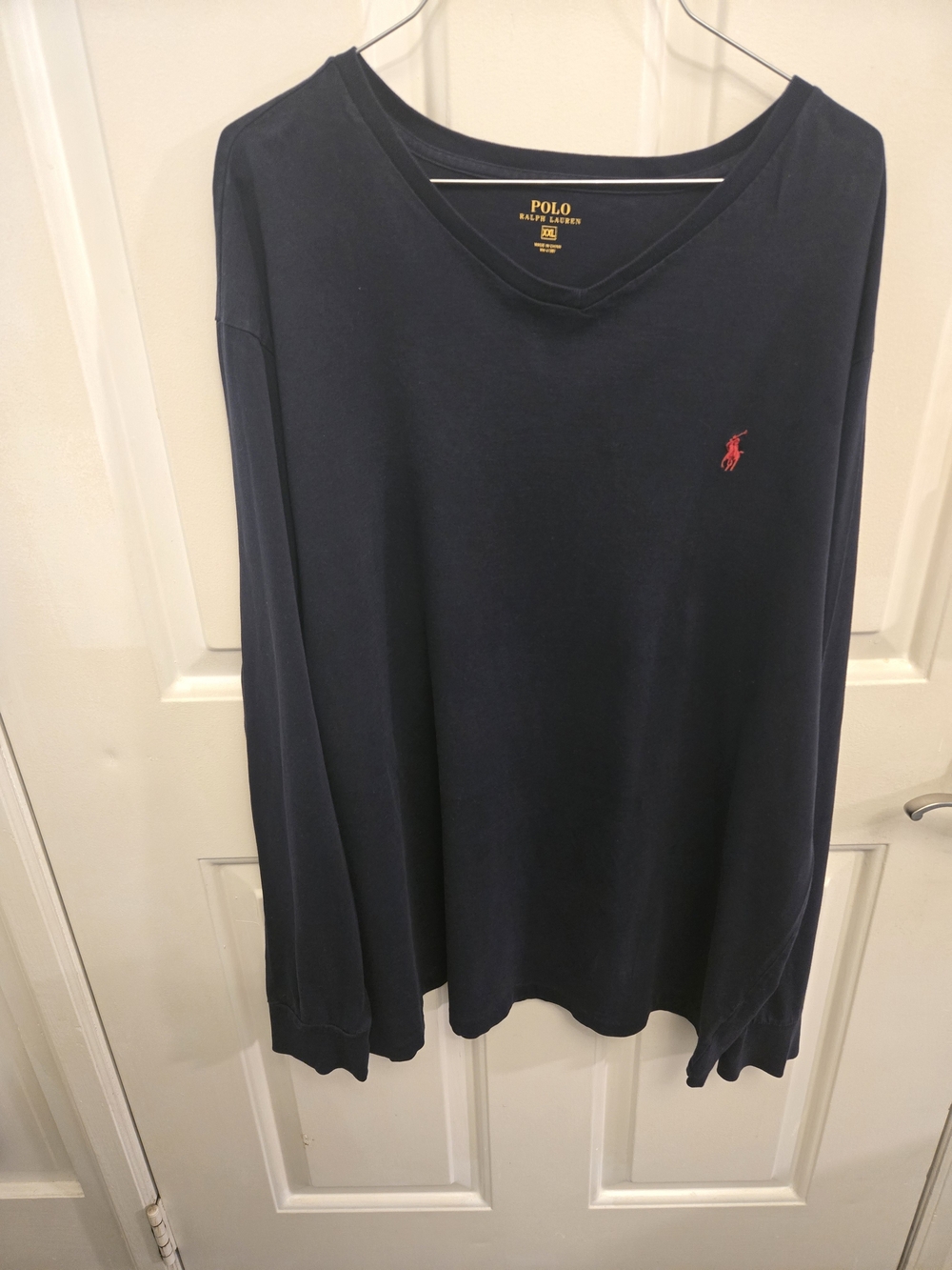 Polo by Ralph Lauren Navy V-Neck with Gold Neck Print